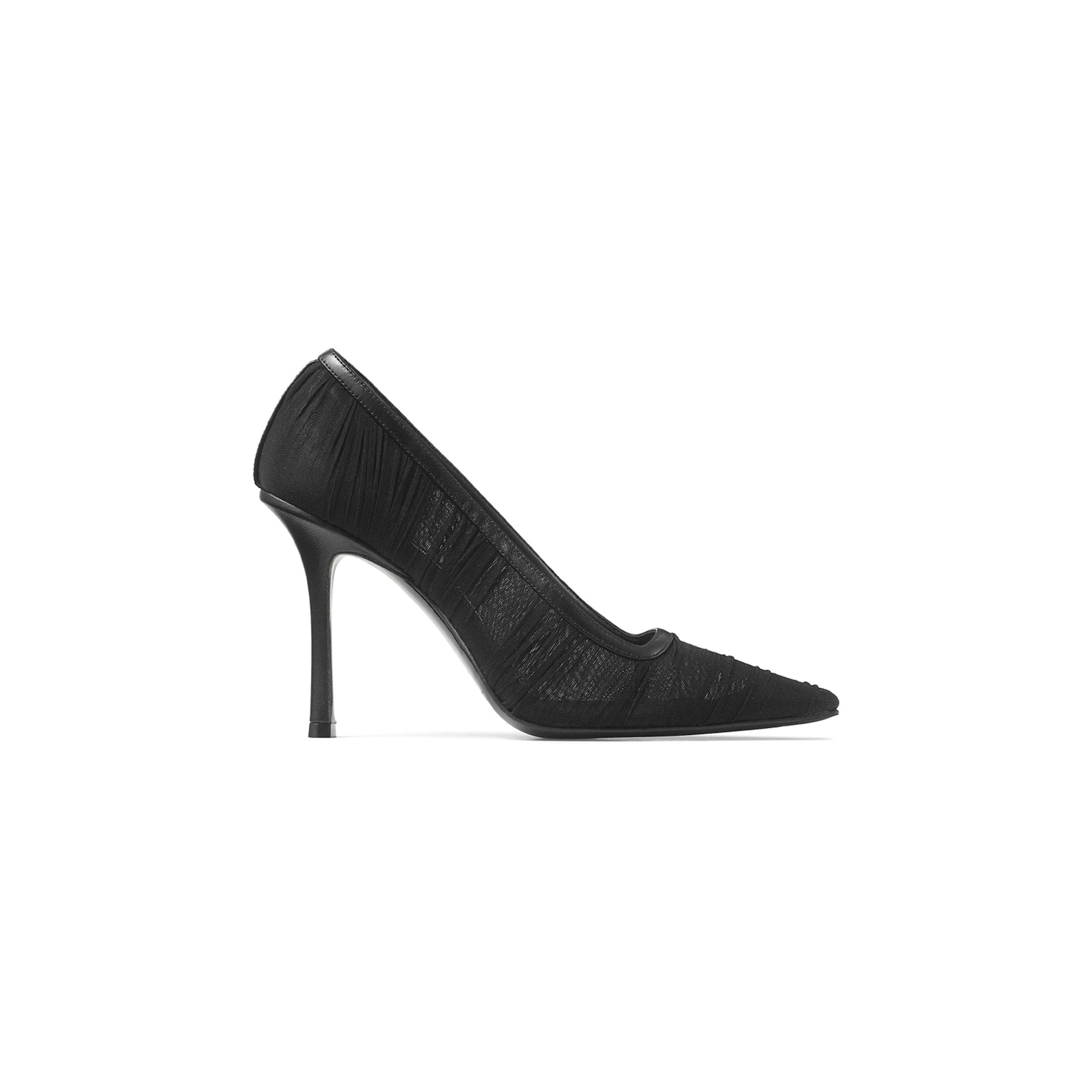 JIMMY CHOO LOTTA 100 BLACK TULLE AND NAPPA PUMPS LOTTA100IVW0 JIMMY CHOO LOTTA 100 BLACK TULLE AND NAPPA PUMPS LOTTA100IVW0